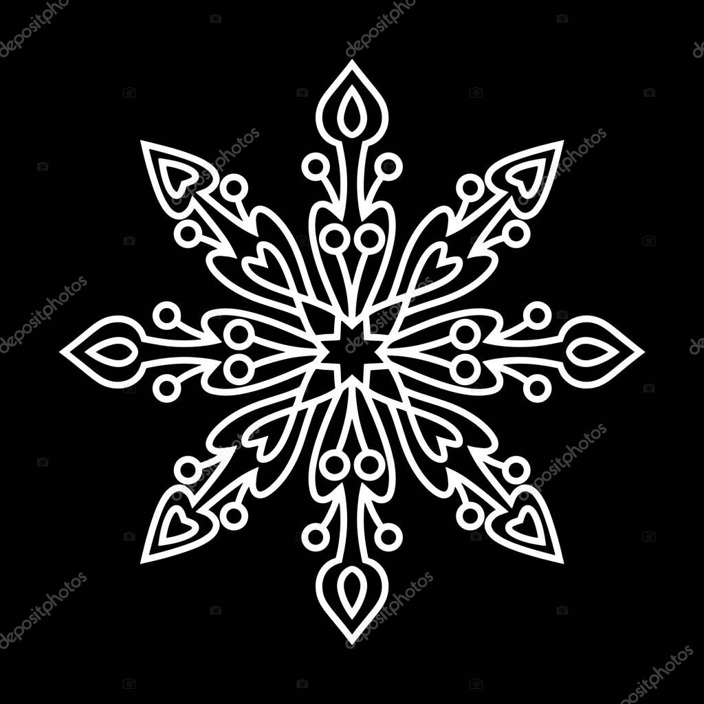 Snowflake clipart. Christmas and winter emblem. Xmas design. Vector stock illustration. EPS 10