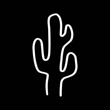Kaktüs ikonu. Skeç klişesi. Vektör hisse senedi çizimi. EPS 10