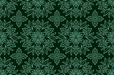 Karalama yaprağı mandala pürüzsüz desen. El çizimi sanat eseri. Taslak vektör stok çizimi. EPS 10