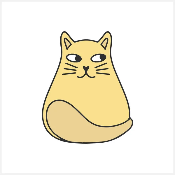 Doodle Cat Clipart Hand Drawn Art Line Cartoon Animal Vector — Stock Vector