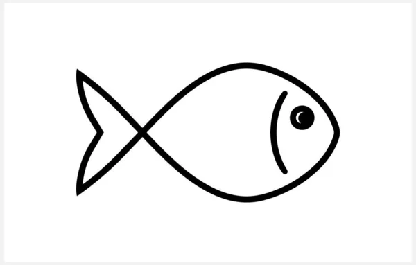 Meeresfische Isoliert Gravieren Animal Doodle Vektor Stock Illustration Eps — Stockvektor