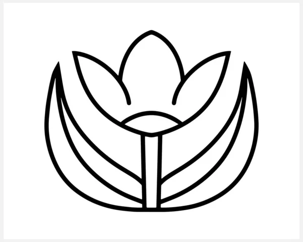Ikona Kwiatu Lotosu Odizolowana Szkic Sztuki Klipu Ilustracja Wektora Grawerowania — Wektor stockowy