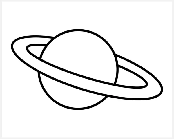 Ícone Saturno Doodle Livro Página Colorir Desenhado Mão Ilustração Estoque — Vetor de Stock