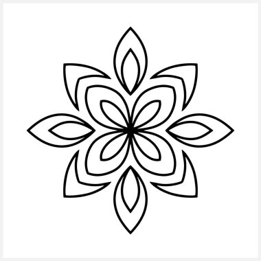 Eski element izole edildi. Damask çiçeği. Oyma Vektör hisse çizimi. EPS 10