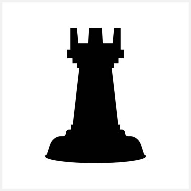 Satranç kalesi simgesi figürü. Turnuva maçı. Vektör hisse senedi çizimi. EPS 10