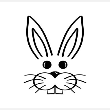 Doodle tavşan ikonu Paskalya çizgisi sanat Tavşanı tasarım Vektör hisse senedi illüstrasyonu EPS 10