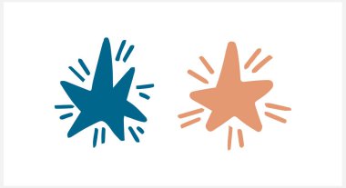 Doodle yıldız ikonu izole edildi. Çocuklar el yapımı sanat eserleri. Vektör hisse senedi çizimi. EPS 10