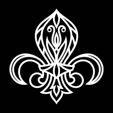 Vintage fleur de lis Damask desenine tırman. Oyma Vektör hisse çizimi. EPS 10