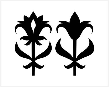 Lotus flower icon isolated. Stencil clipart. Doodle engraving Vector stock illustration. EPS 10