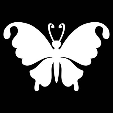 Kelebek ikonu. El yapımı şablon. İşlemeli böcek hayvanı. Vektör hisse senedi çizimi. EPS 10