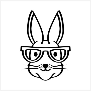 Doodle tavşan ikonu Paskalya çizgisi sanat Tavşanı tasarım Vektör hisse senedi illüstrasyonu EPS 10