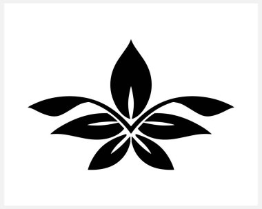 Lotus çiçeği karalama ikonu izole edildi. Çizgi film vektör stok çizimi. EPS 10