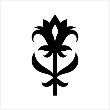 Lotus flower icon isolated. Stencil clipart. Doodle engraving Vector stock illustration. EPS 10