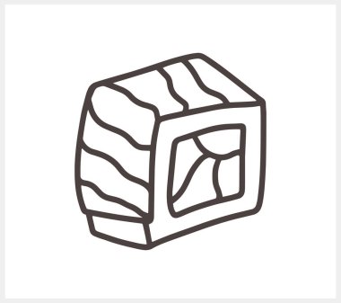 Doodle japan food clipart isolated Sketch hand drawn sushi art Engraving vector stock illustration EPS 10