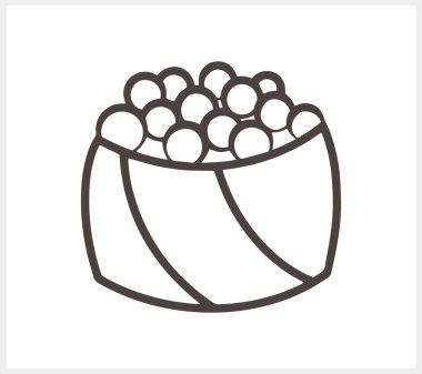 Doodle japan food clipart isolated Sketch hand drawn sushi with cavlar Engraving vector stock illustration EPS 10