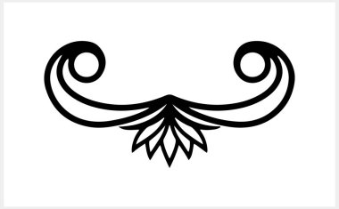 Damask border isolated. Hand drawn art line. Sketch frame. Vector stock illustration. EPS 10