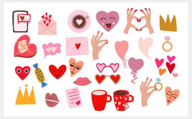 Abstract creative love clipart isolated. Cartoon valentine Vector stock illustration. EPS 10