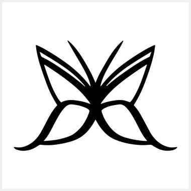 Kelebek ikonu. El çizimi sanat eseri. İşlemeli böcek hayvanı. Vektör hisse senedi çizimi. EPS 10