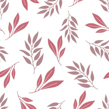 Leaf seamless pattern isolated. Doodle hand drawn art. Cartoon vector stock illustration. EPS 10