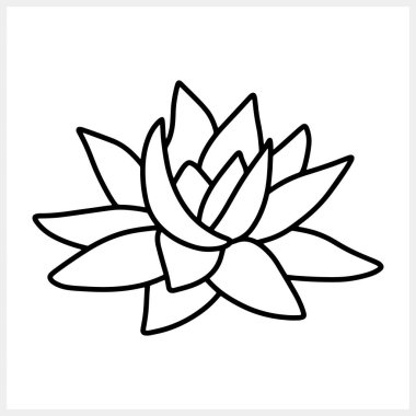 Lotus flower doodle icon. Sketch vector stock illustration. EPS 10