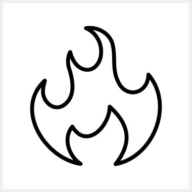 Fire icon isolated. Engraving clipart Sketch vector stock illustration. EPS 10