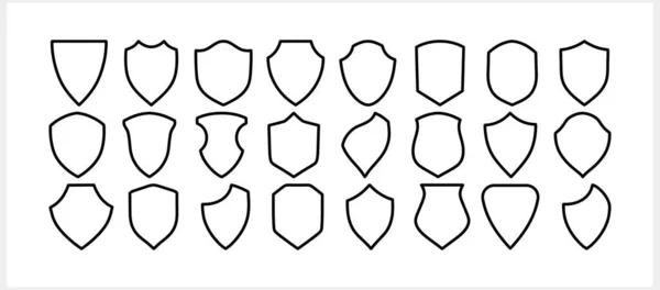 Shield Guard Icon Isolated Sketch Filled Flat Sign Vector Stock —  Vetores de Stock