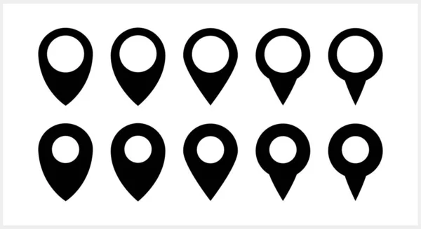 Map Pointer Icon Isolated Gps Location Symbol Stencil Vector Stock — Vector de stock