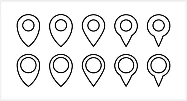 Icône Pointeur Carte Isolée Symbole Localisation Gps Croquis Illustration Vectorielle — Image vectorielle