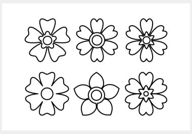Taslak çiçek simgesi Karikatür Clipart Vector hisse çizimi EPS 10