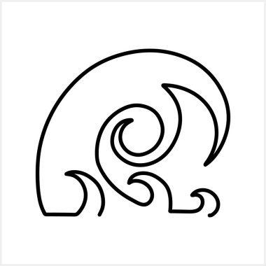 Doodle wind or water wave clipart isolated. Hand drawn art. Sketch Vector stock illustration. EPS 10