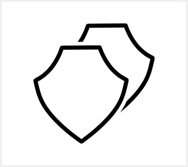 Schild Schutzsymbol Isoliert Skizzenhaft Ausgefülltes Flaches Schild Vektor Stock Illustration — Stockvektor