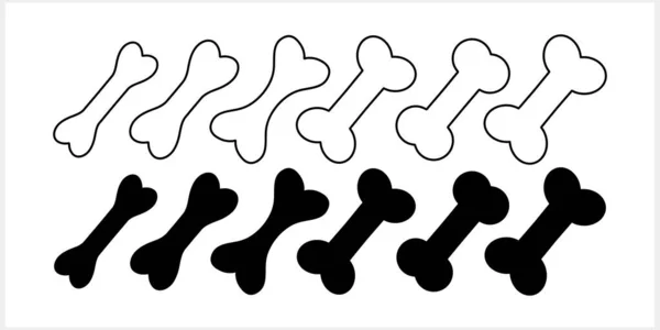 Значок Собачьей Кости Силуэтом Каракулей Ручное Рисование Векторная Иллюстрация Eps — стоковый вектор