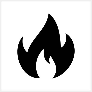 Fire icon isolated. Engraving clipart Stencil vector stock illustration. EPS 10