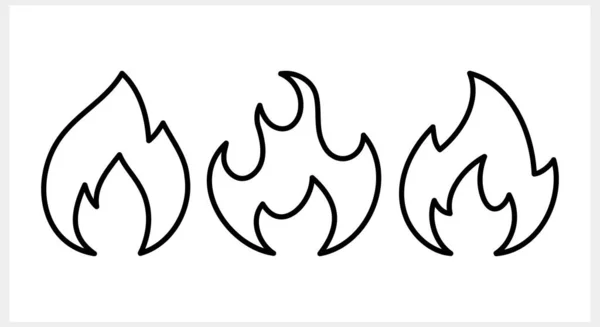 Иконка Огня Изолирована Гравировка Клипарта Рисунок Векторного Набора Eps — стоковый вектор