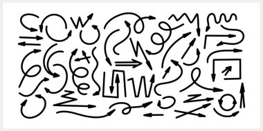 Doodle ok dağılımı izole edildi. El çizimi sanat eseri. Taslak vektör stok çizimi. EPS 10