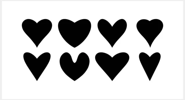 Stencil Heart Set Icon Isolated Vector Stock Illustration Eps — Stock vektor