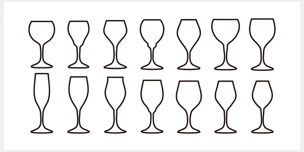 Wijn Glas Toast Icoon Geïsoleerd Schets Handtekening Vector Stock Illustratie — Stockvector