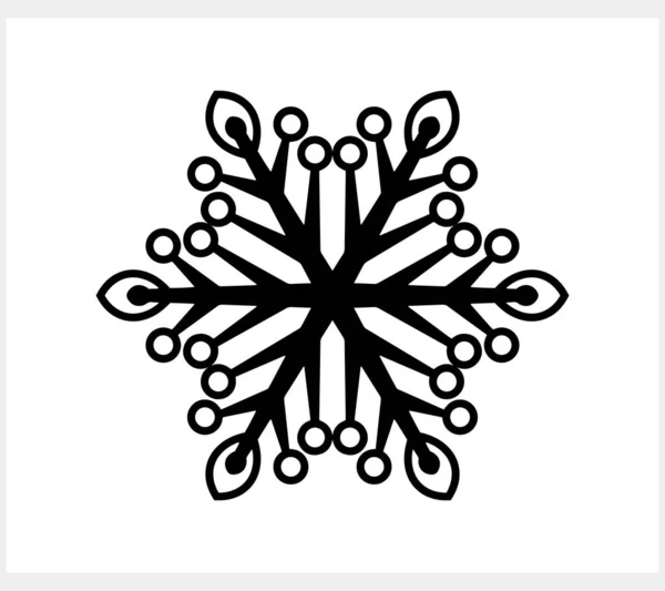 Ikona Płatków Śniegu Odizolowana Godło Świąteczne Zimowe Projekt Świąteczny Ilustracja — Wektor stockowy