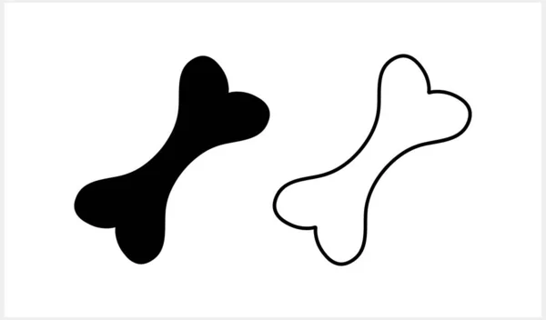 Gekritzelte Silhouette Aus Hundeknochen Handgezeichnete Kunst Vektor Stock Illustration Eps — Stockvektor