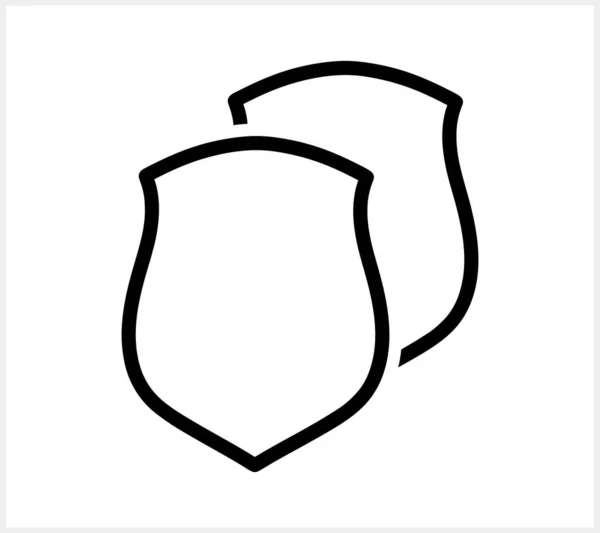 Shield Guard Icon Isolated Sketch Filled Flat Sign Vector Stock — 图库矢量图片