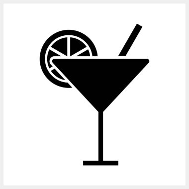 Cocktail icon isolated Drink stencil clipart Engraving vector stock illustration EPS 10