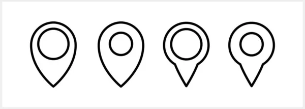 Icono Puntero Mapa Aislado Símbolo Ubicación Gps Sketch Vector Ilustración — Archivo Imágenes Vectoriales