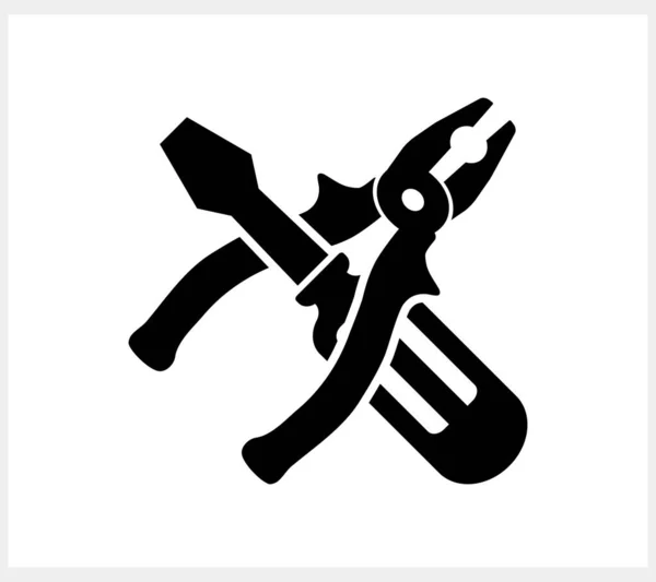 Stencil Csavarhúzó Fogó Ikon Eszközök Előfizetői Vektor Készlet Illusztráció Eps — Stock Vector
