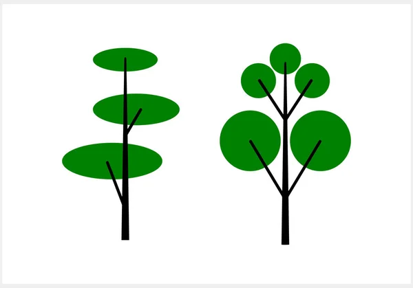 Ikona Drzewa Kreskówki Odizolowana Ilustracja Wektora Eps — Wektor stockowy