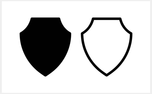 Shield Guard Icon Isolated Stencil Filled Flat Sign Vector Stock — 图库矢量图片