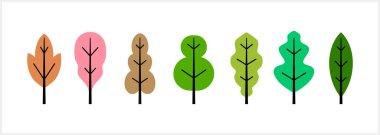 Çizgi film ağaç simgesi izole edildi. Vektör hisse senedi çizimi. EPS 10