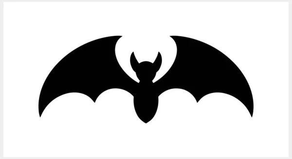 Morcego Estêncil Isolado Arte Desenhada Mão Símbolo Halloween Ilustração Estoque — Vetor de Stock