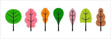 Çizgi film ağaç simgesi izole edildi. Vektör hisse senedi çizimi. EPS 10