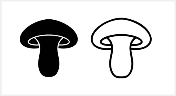 独角蘑菇图标隔离 蔬菜健康食品 手绘艺术线 模板矢量库存说明 Eps — 图库矢量图片