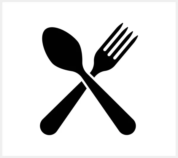 Schablonengabel Löffel Symbol Isoliert Lebensmittel Cliparts Vektor Stock Illustration Eps — Stockvektor